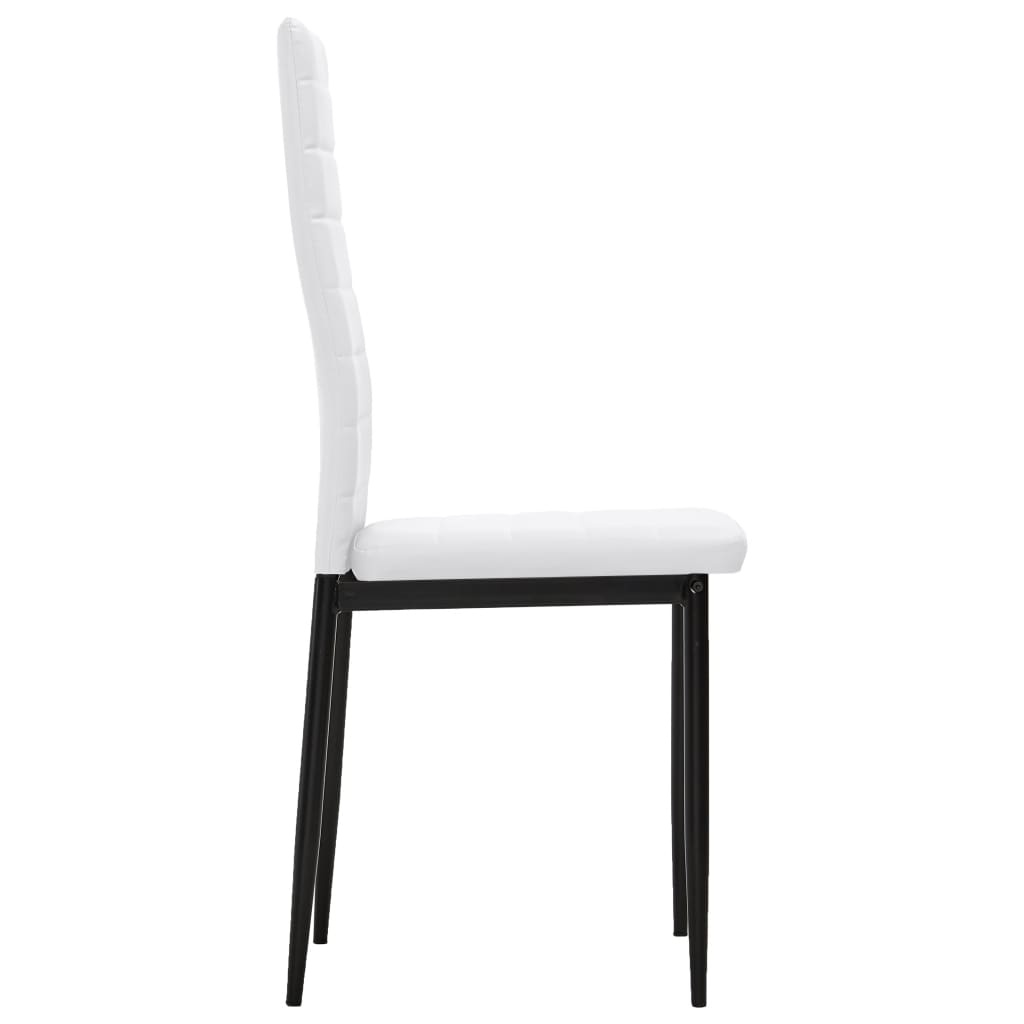 Dining Chairs 2 pcs White Leather