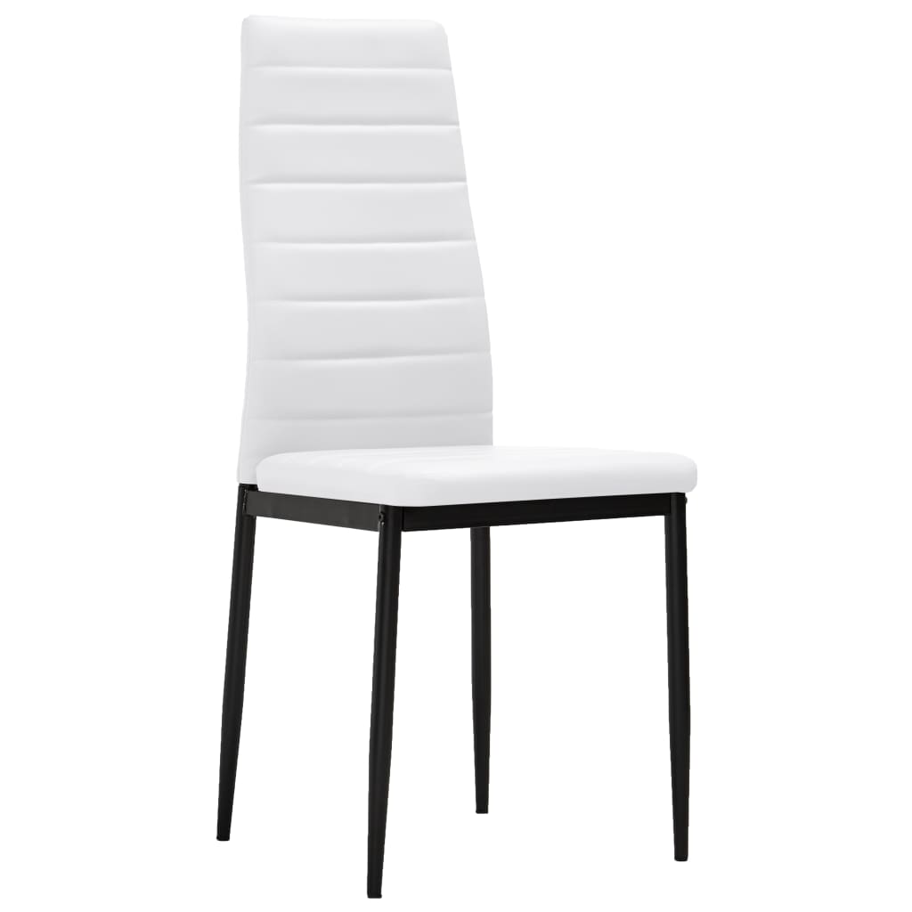 Dining Chairs 2 pcs White Leather