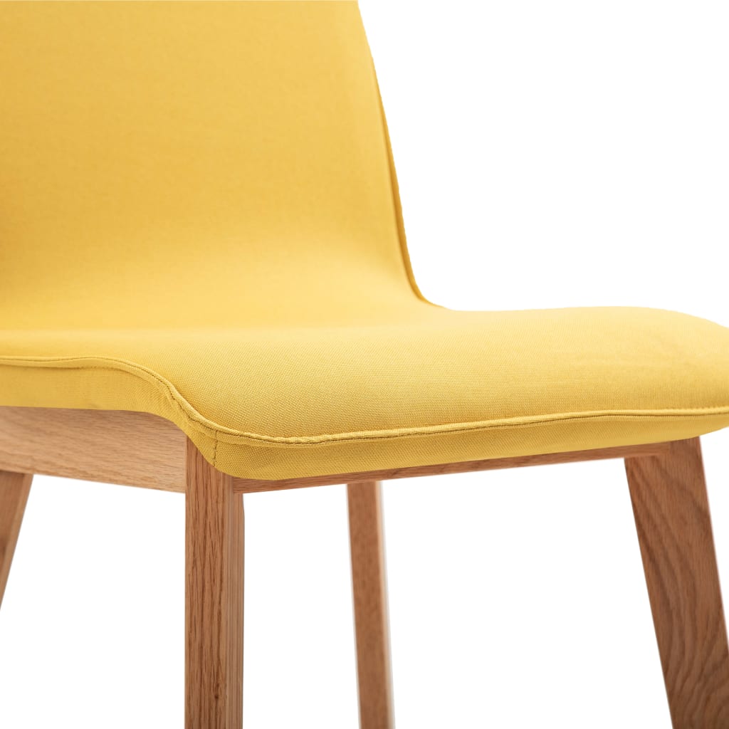 Dining Chairs 2 pcs Yellow Fabric