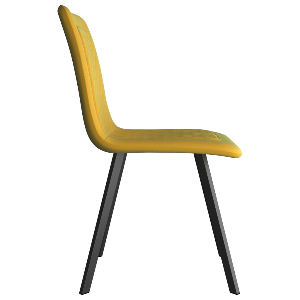 Dining Chairs 2 pcs Yellow Velvet