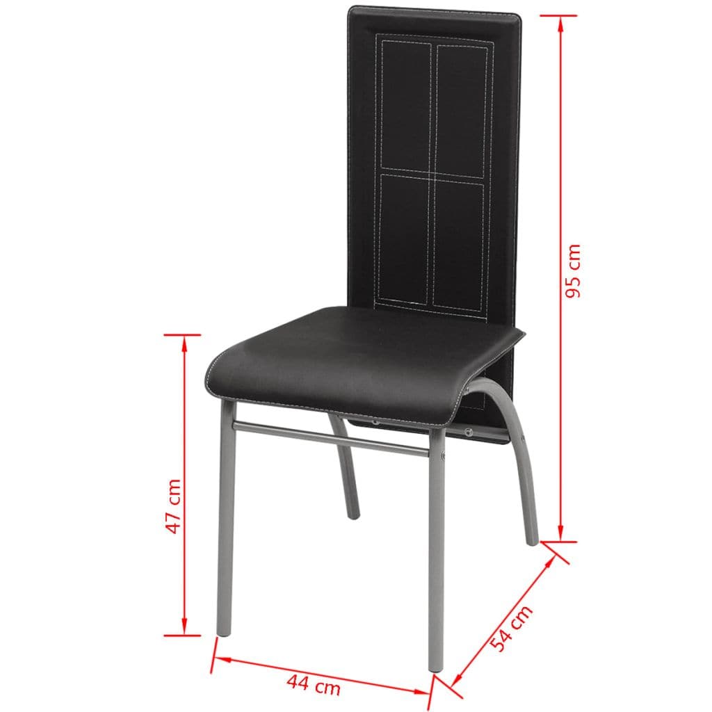 Dining Chairs 4 pcs Black Faux Leather