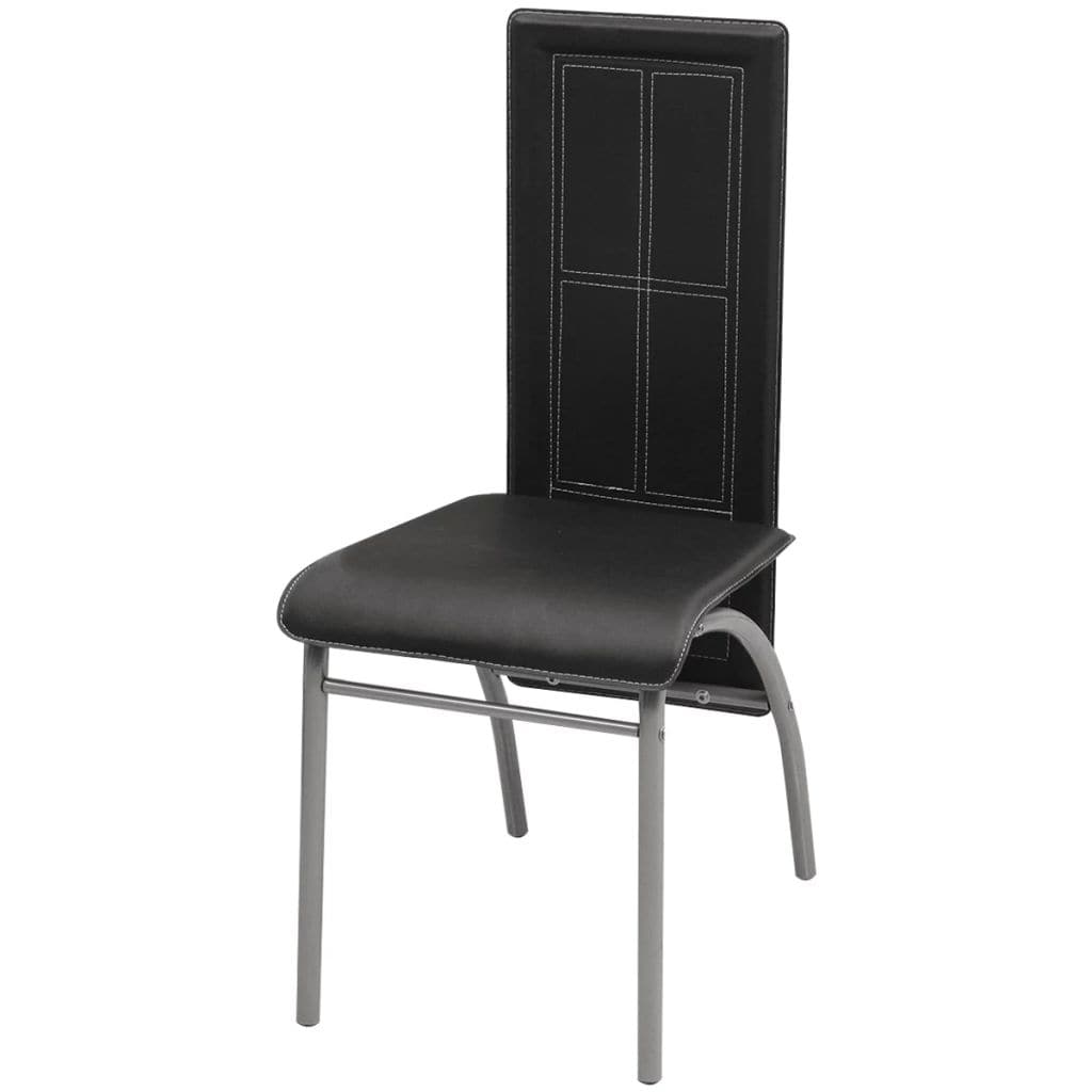 Dining Chairs 4 pcs Black Faux Leather