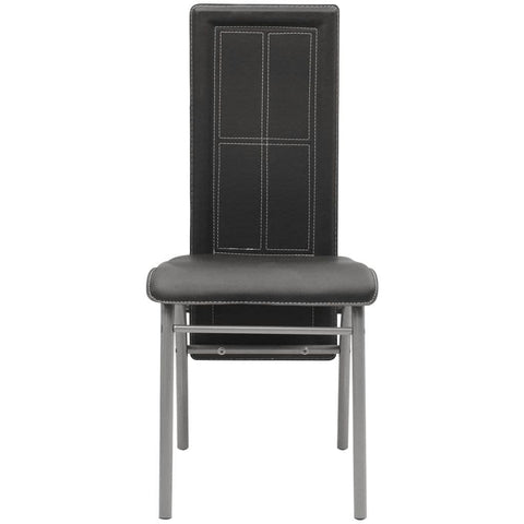 Dining-Chairs 4 pcs Black Faux Leather