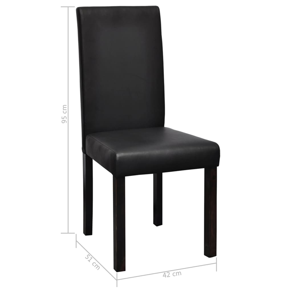 Dining Chairs 4 pcs Black Leather