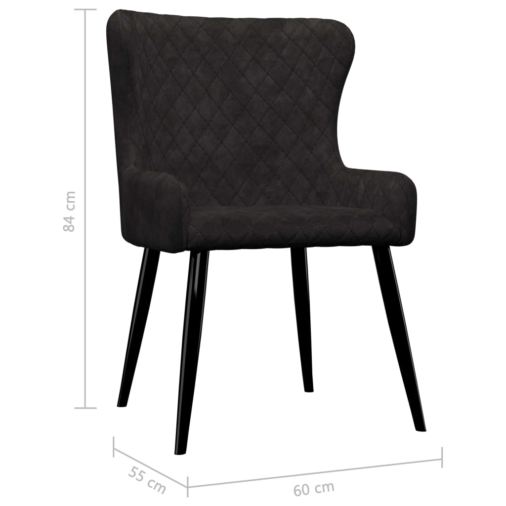 Dining Chairs 4 pcs Black Velvet