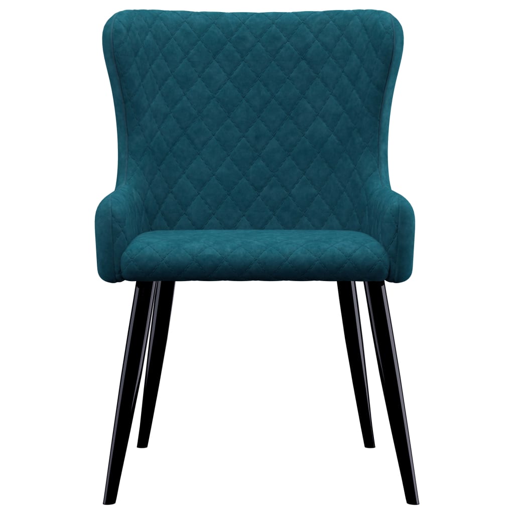 Dining Chairs 4 pcs Blue Velvet