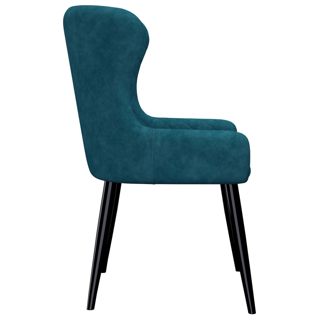 Dining Chairs 4 pcs Blue Velvet