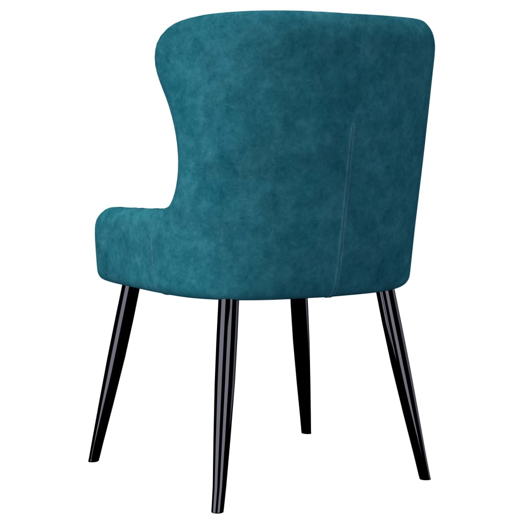 Dining Chairs 4 pcs Blue Velvet