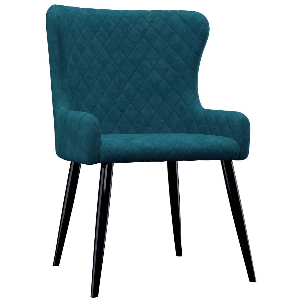 Dining Chairs 4 pcs Blue Velvet