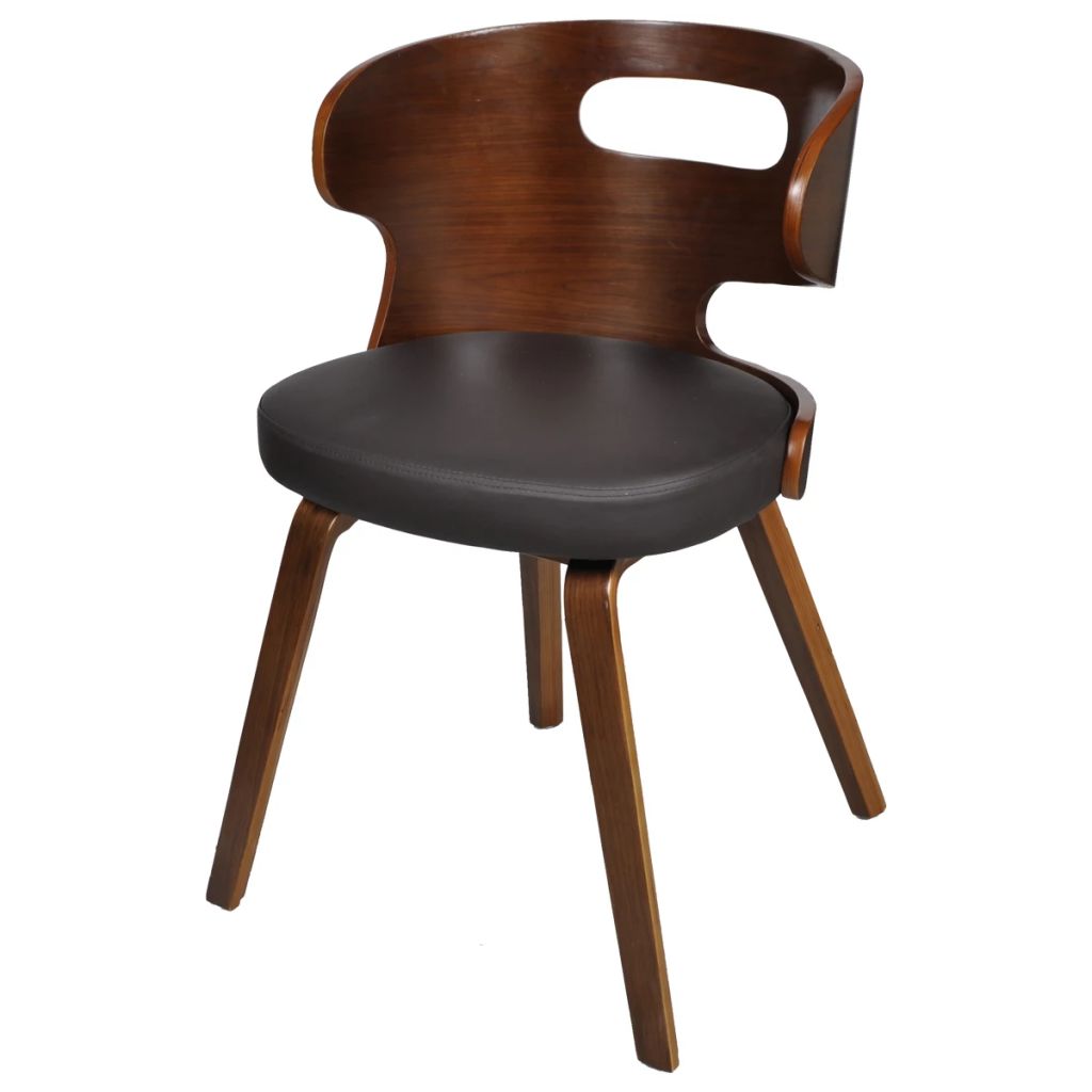 Dining Chairs 4 pcs Brown Bent Wood and Leather