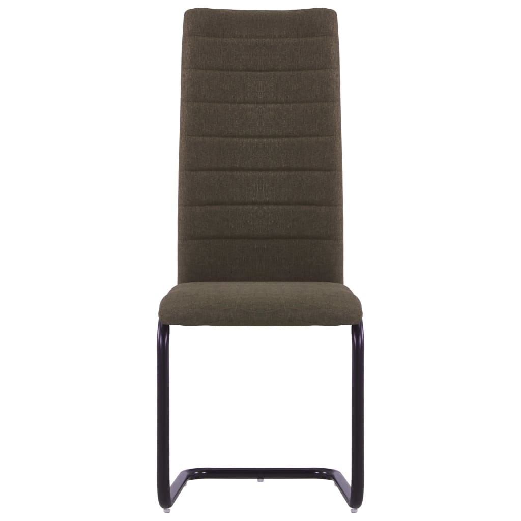 Dining Chairs 4 pcs Brown Fabric