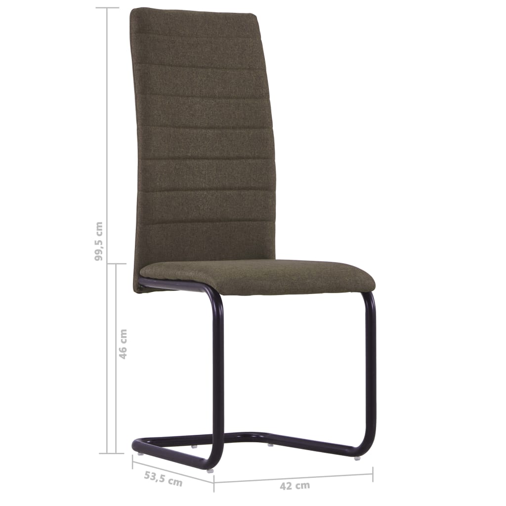 Dining Chairs 4 pcs Brown Fabric