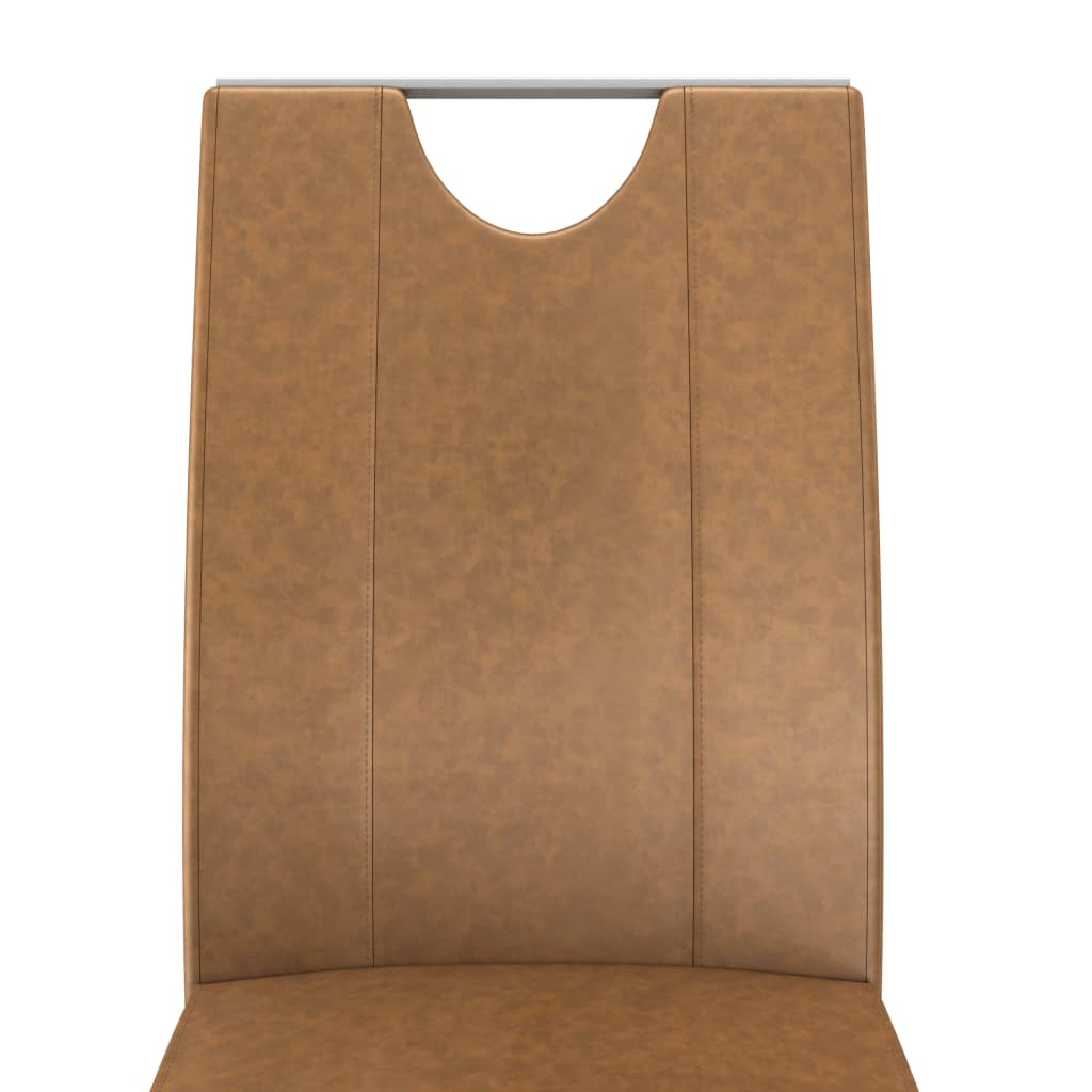 Dining Chairs 4 pcs Brown Leather