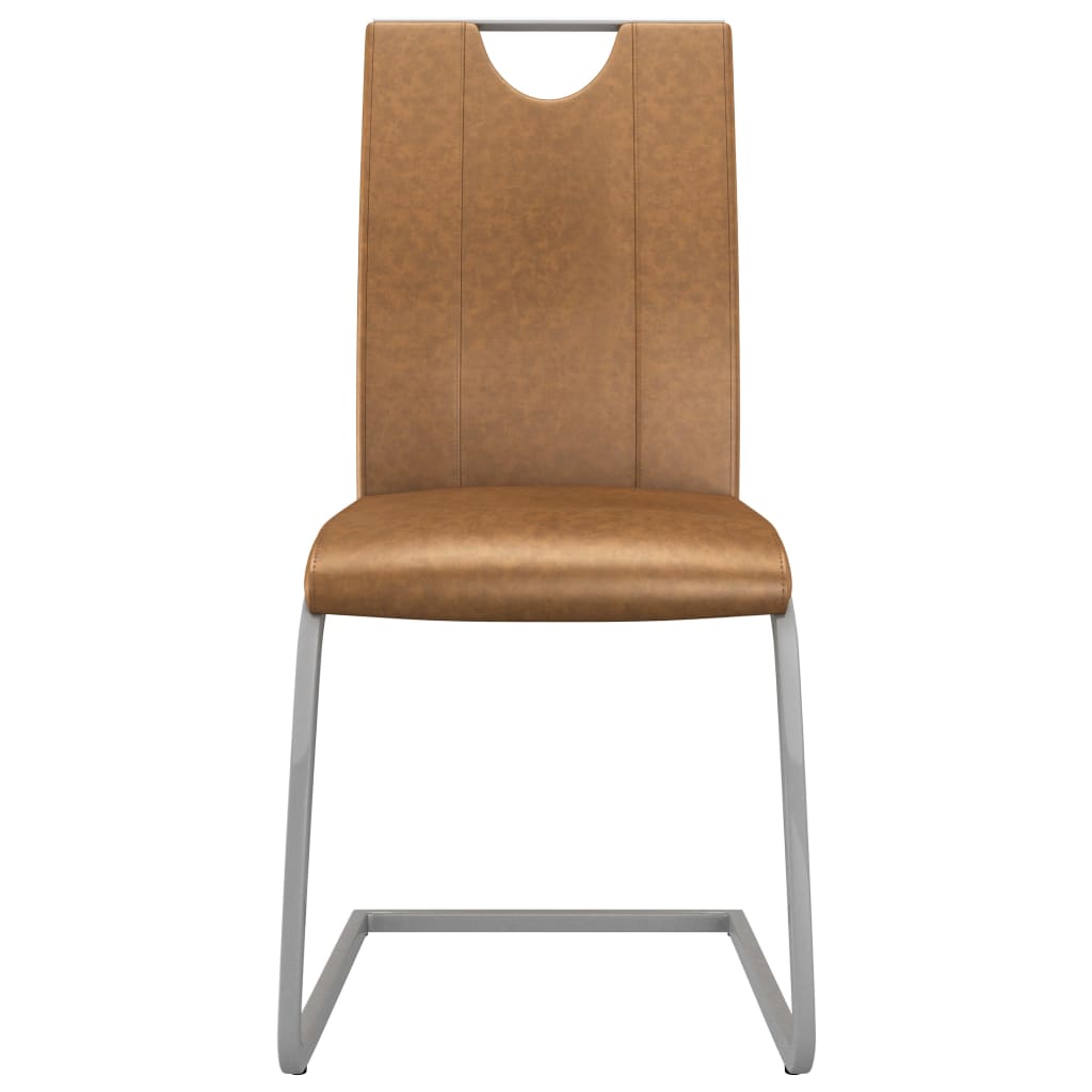 Dining Chairs 4 pcs Brown Leather