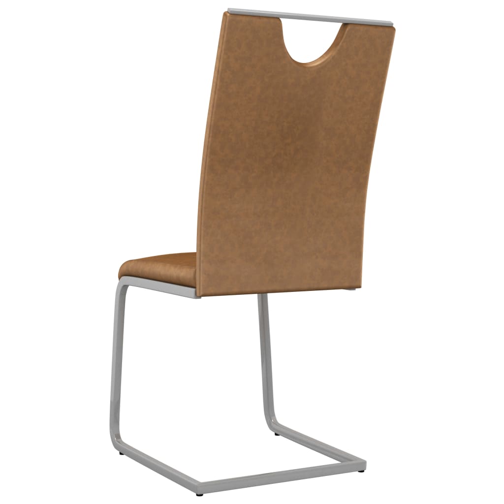 Dining Chairs 4 pcs Brown Leather