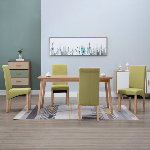 Dining Chairs 4 pcs Green Fabric