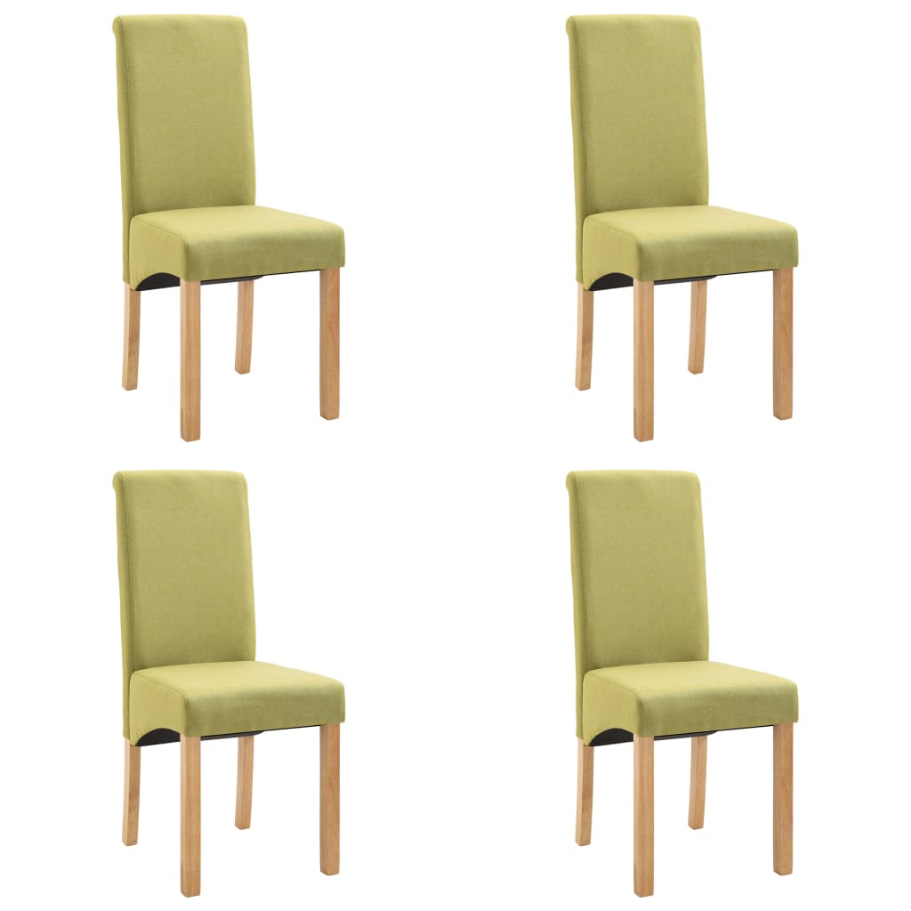 Dining Chairs 4 pcs Green Fabric