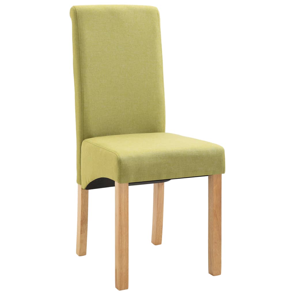 Dining Chairs 4 pcs Green Fabric