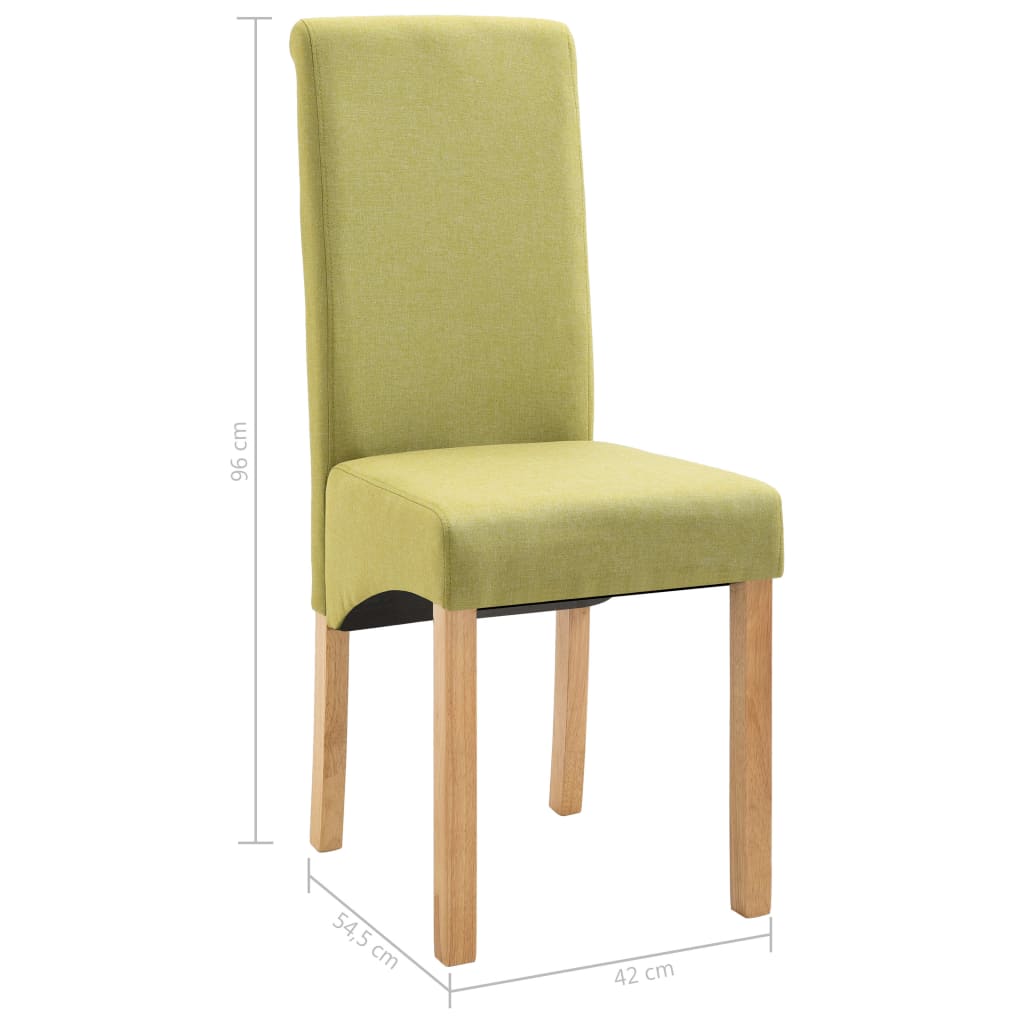 Dining Chairs 4 pcs Green Fabric