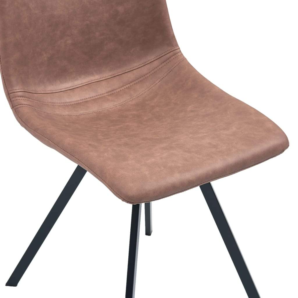 Dining Chairs 4 pcs Medium Brown Faux Leather