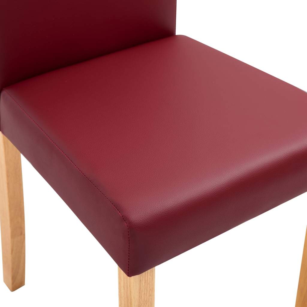 Dining Chairs 4 pcs Red Faux Leather