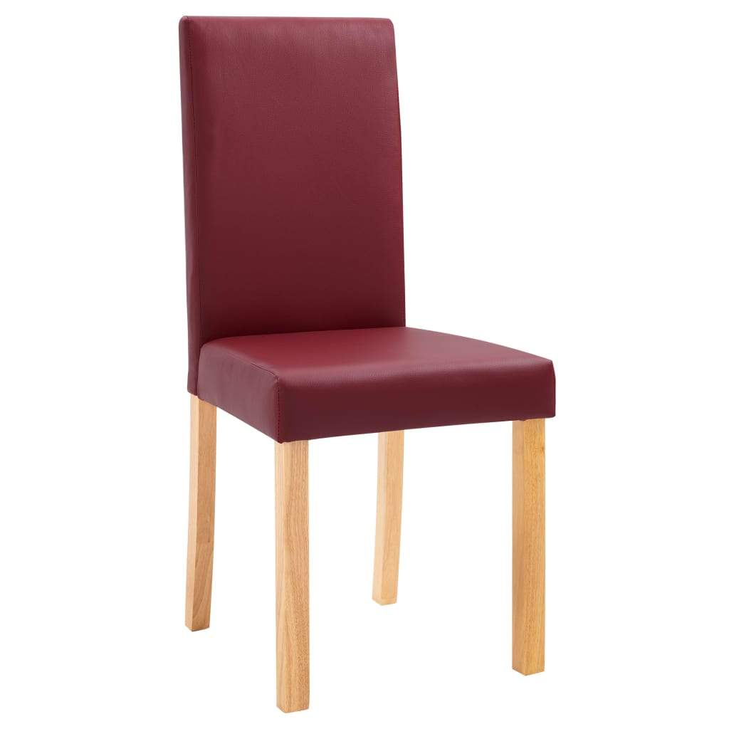 Dining Chairs 4 pcs Red Faux Leather