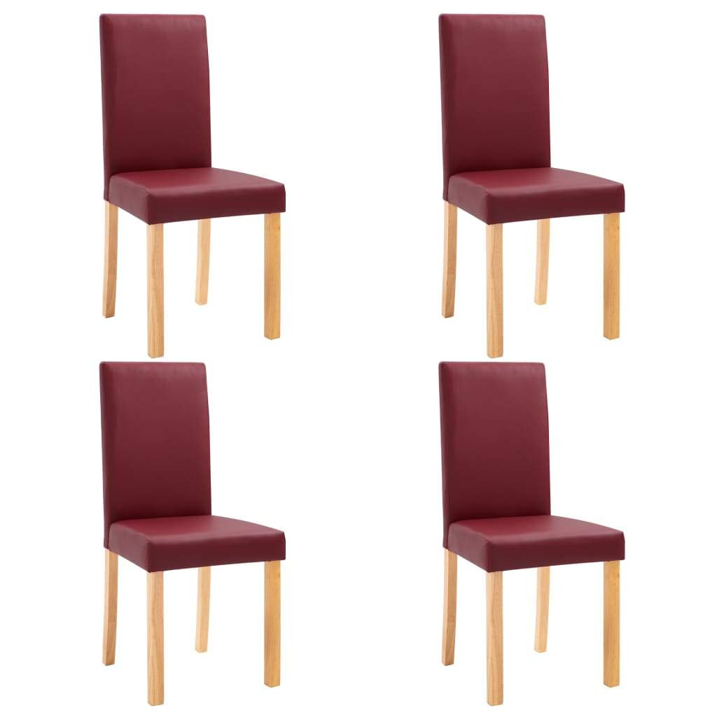 Dining Chairs 4 pcs Red Faux Leather