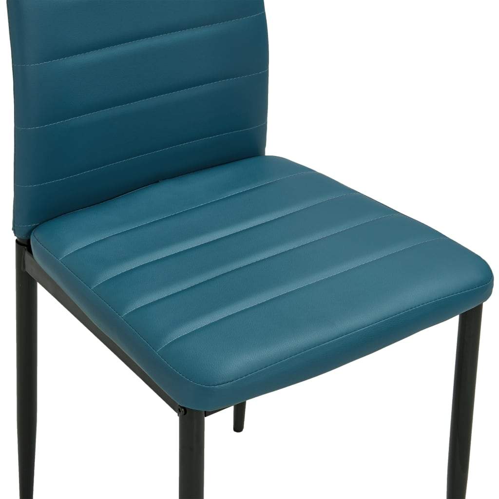 Dining Chairs 4 pcs Sea Blue Faux Leather