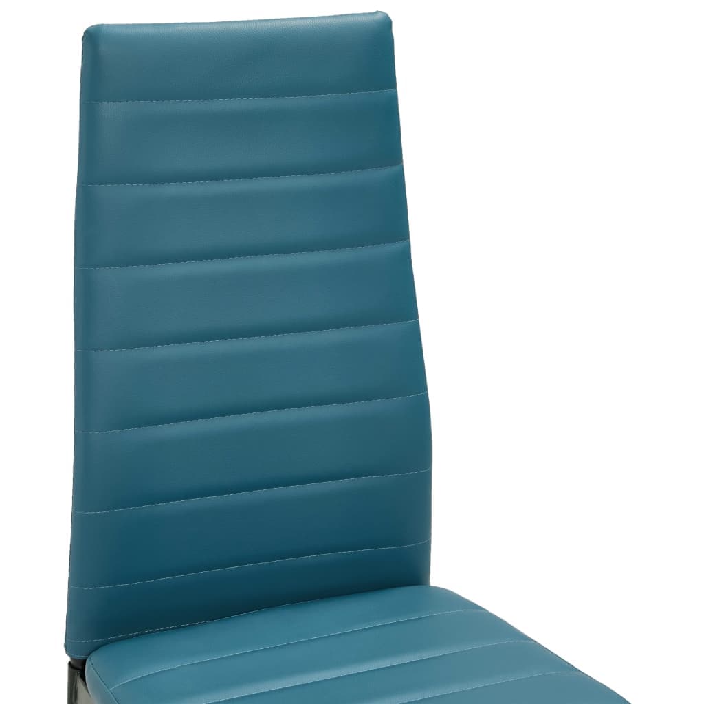 Dining Chairs 4 pcs Sea Blue Faux Leather