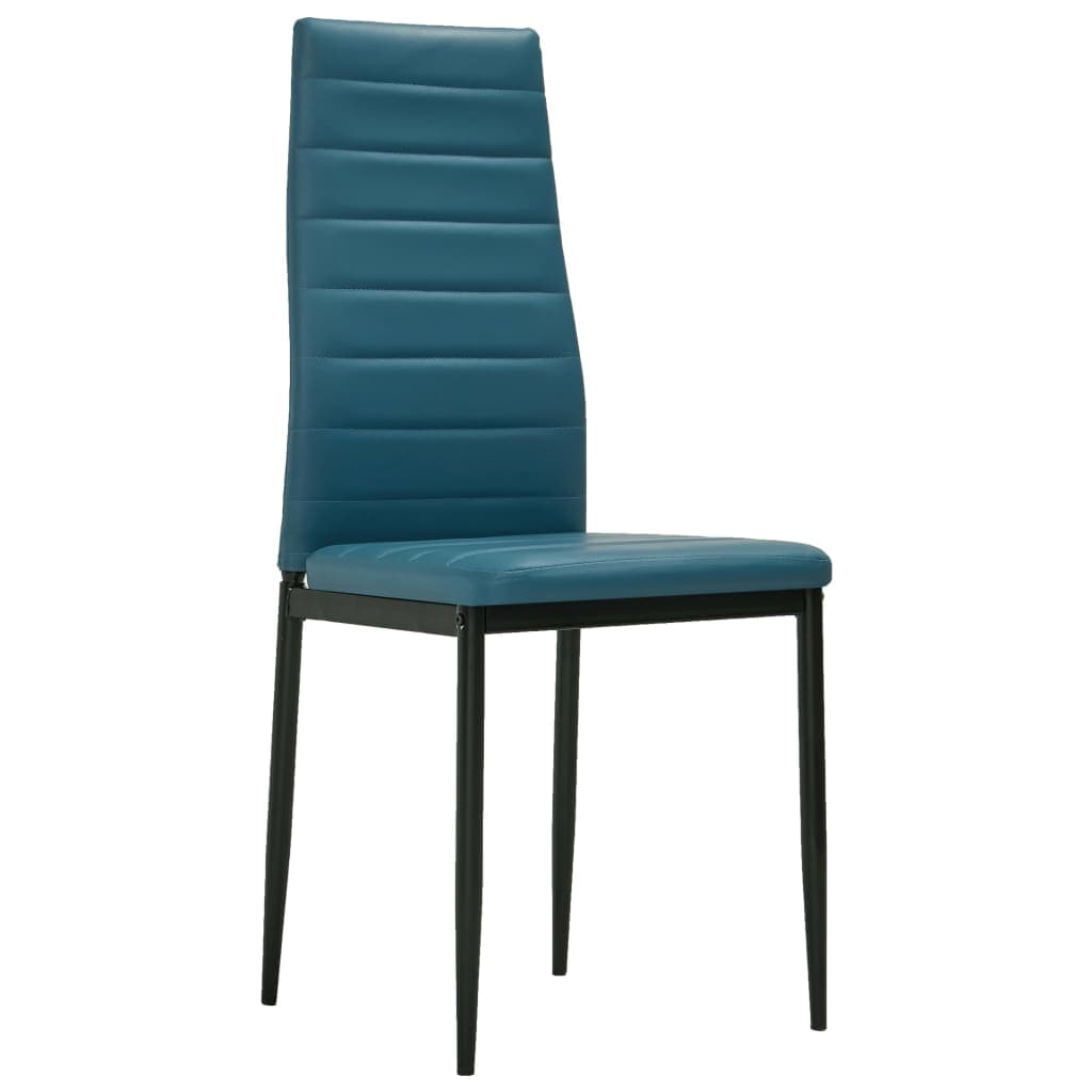 Dining Chairs 4 pcs Sea Blue Faux Leather