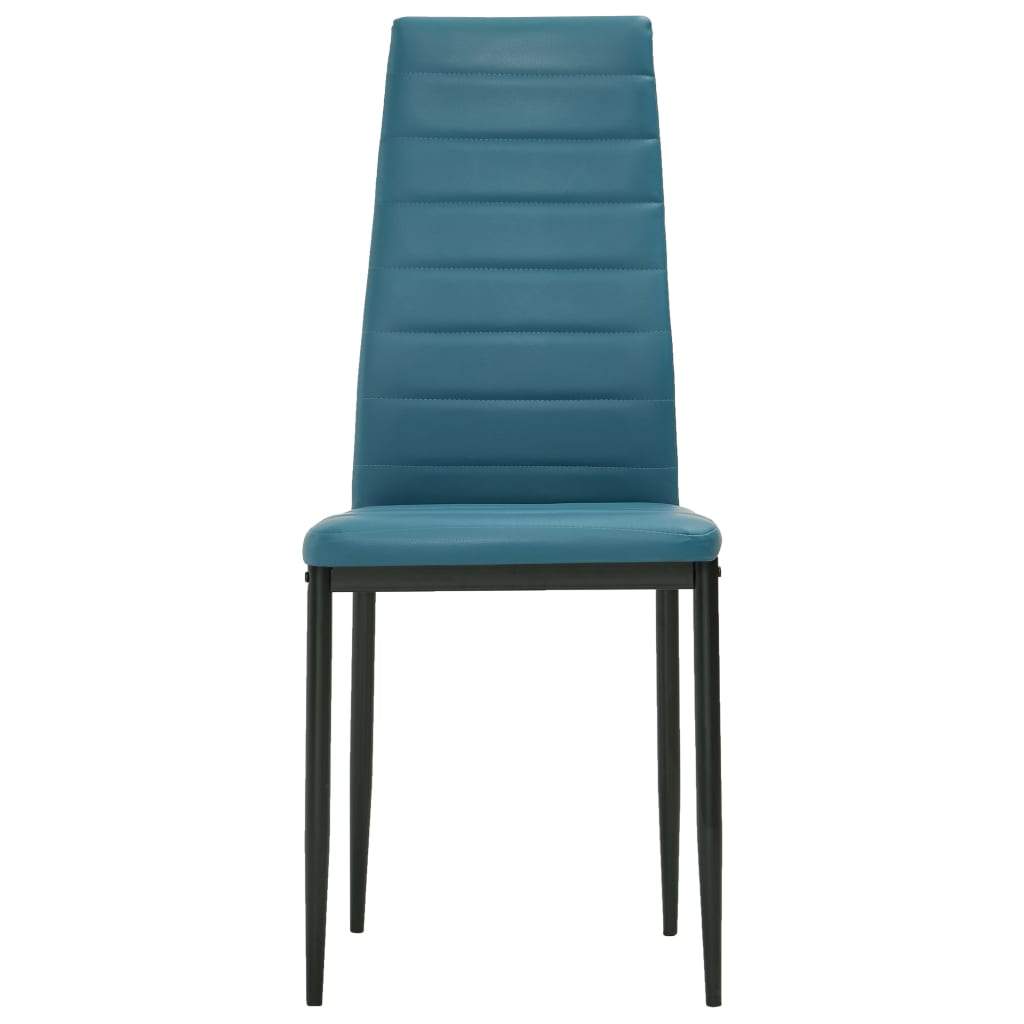 Dining Chairs 4 pcs Sea Blue Faux Leather