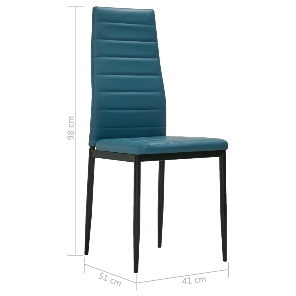 Dining Chairs 4 pcs Sea Blue Faux Leather