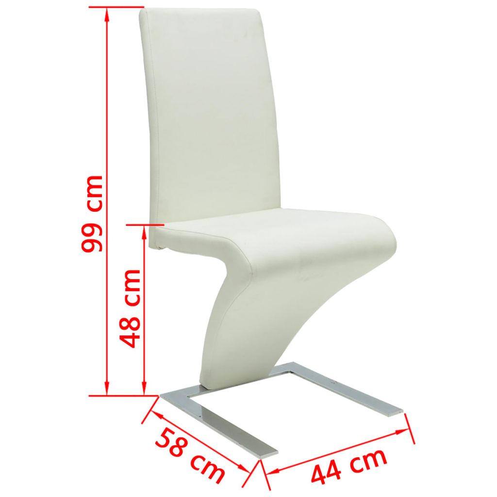 Dining Chairs 4 pcs White Leather