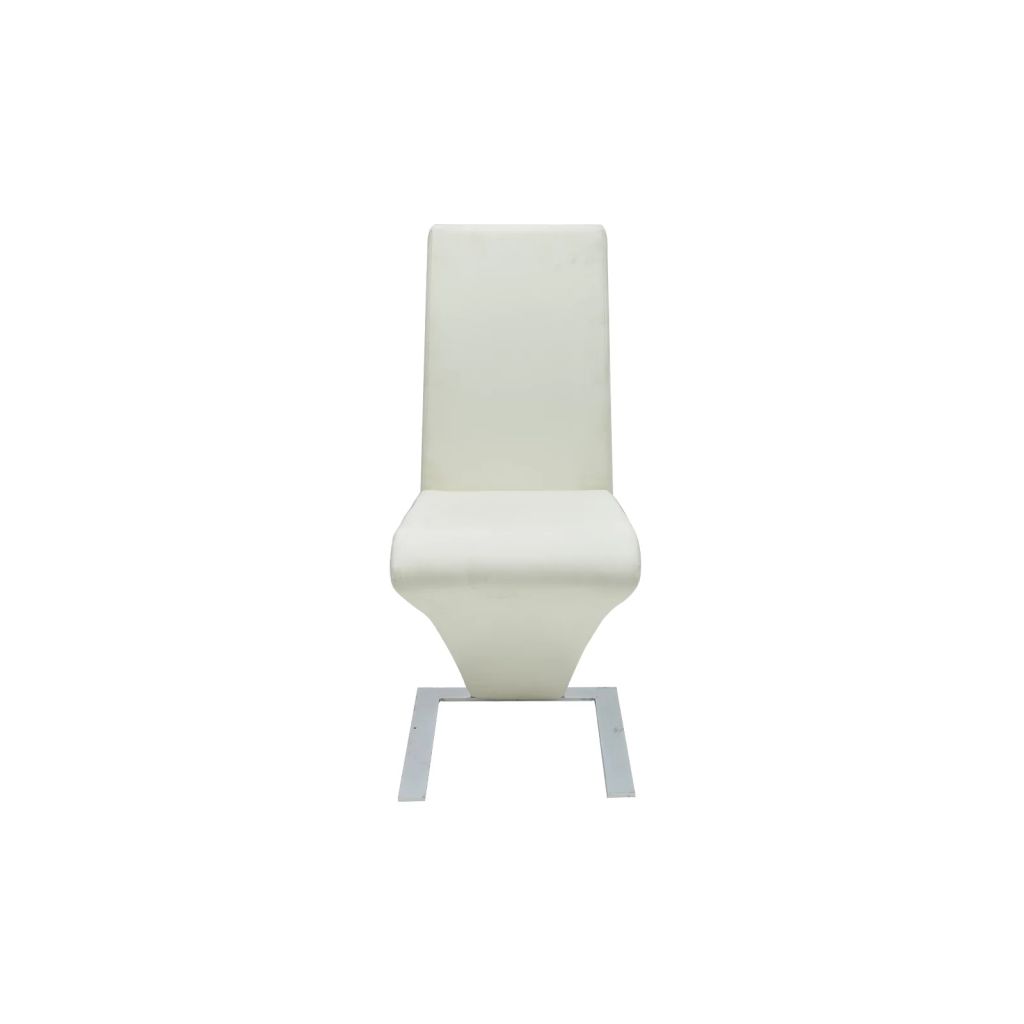 Dining Chairs 4 pcs White Leather