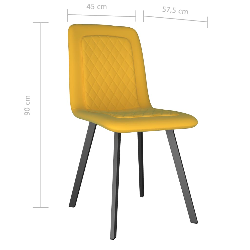 Dining Chairs 4 pcs Yellow Velvet