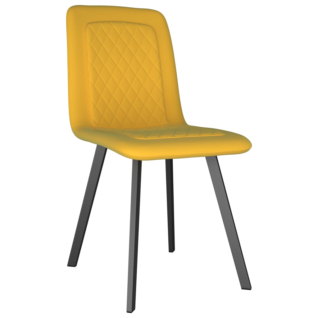 Dining Chairs 4 pcs Yellow Velvet