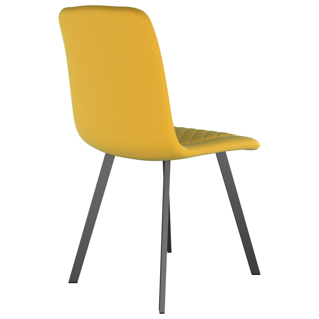 Dining Chairs 4 pcs Yellow Velvet