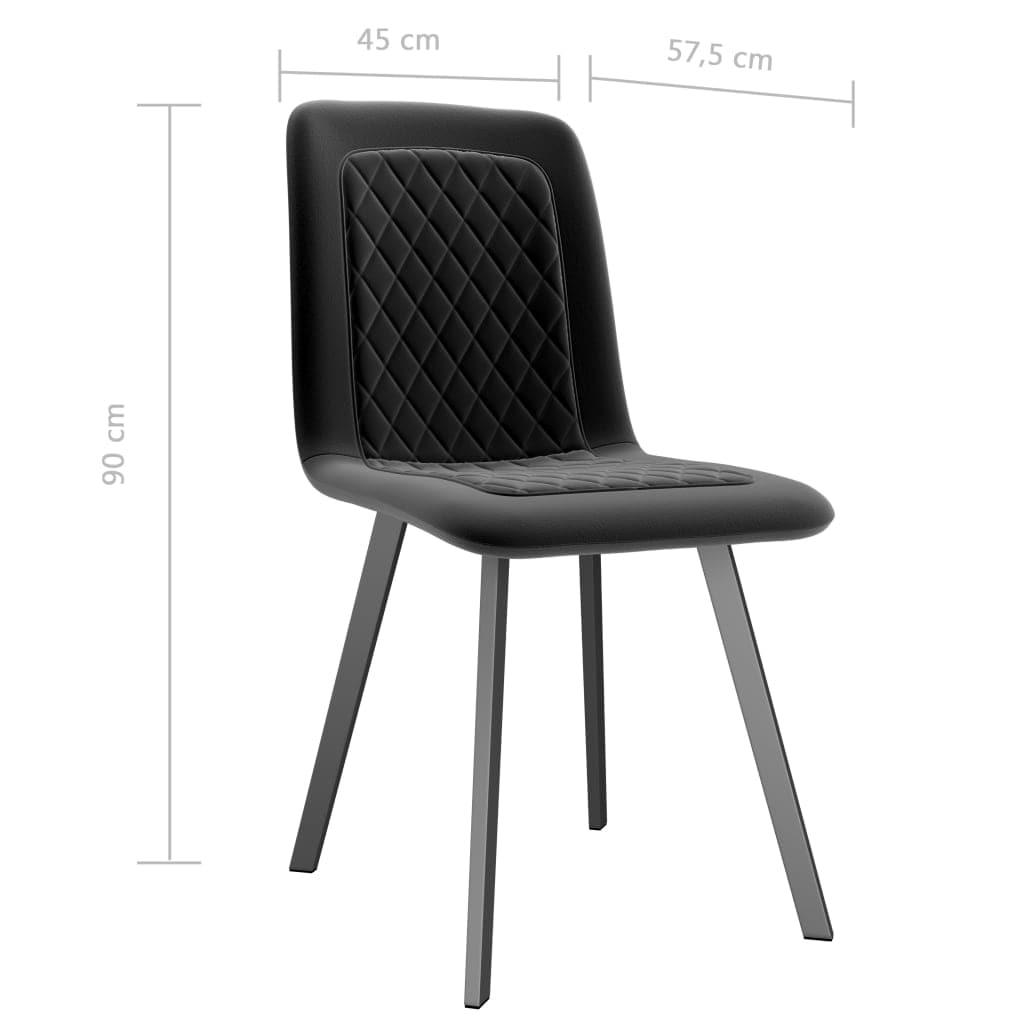 vidaxl90- Dining Chairs 6 pcs Black Velvet