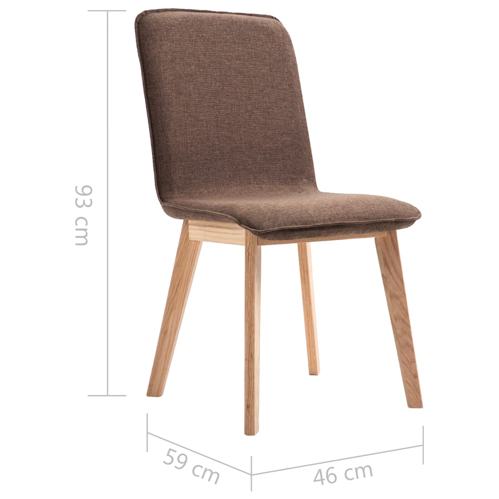 Dining Chairs 6 pcs Brown Fabric