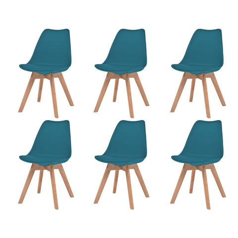 Dining Chairs 6 pcs Turquoise Leather