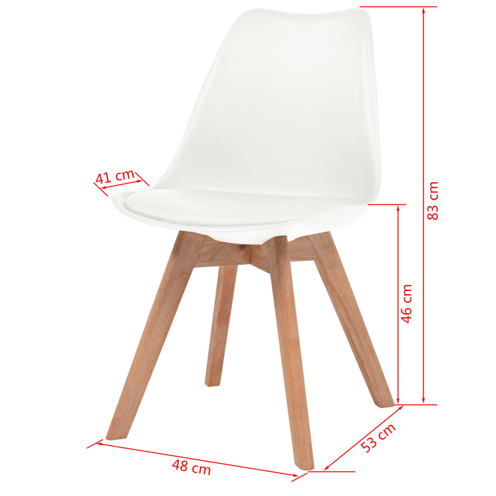 Dining Chairs 6 pcs White Leather