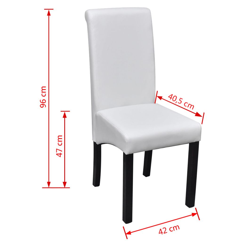 Dining Chairs 6 pcs White Leather