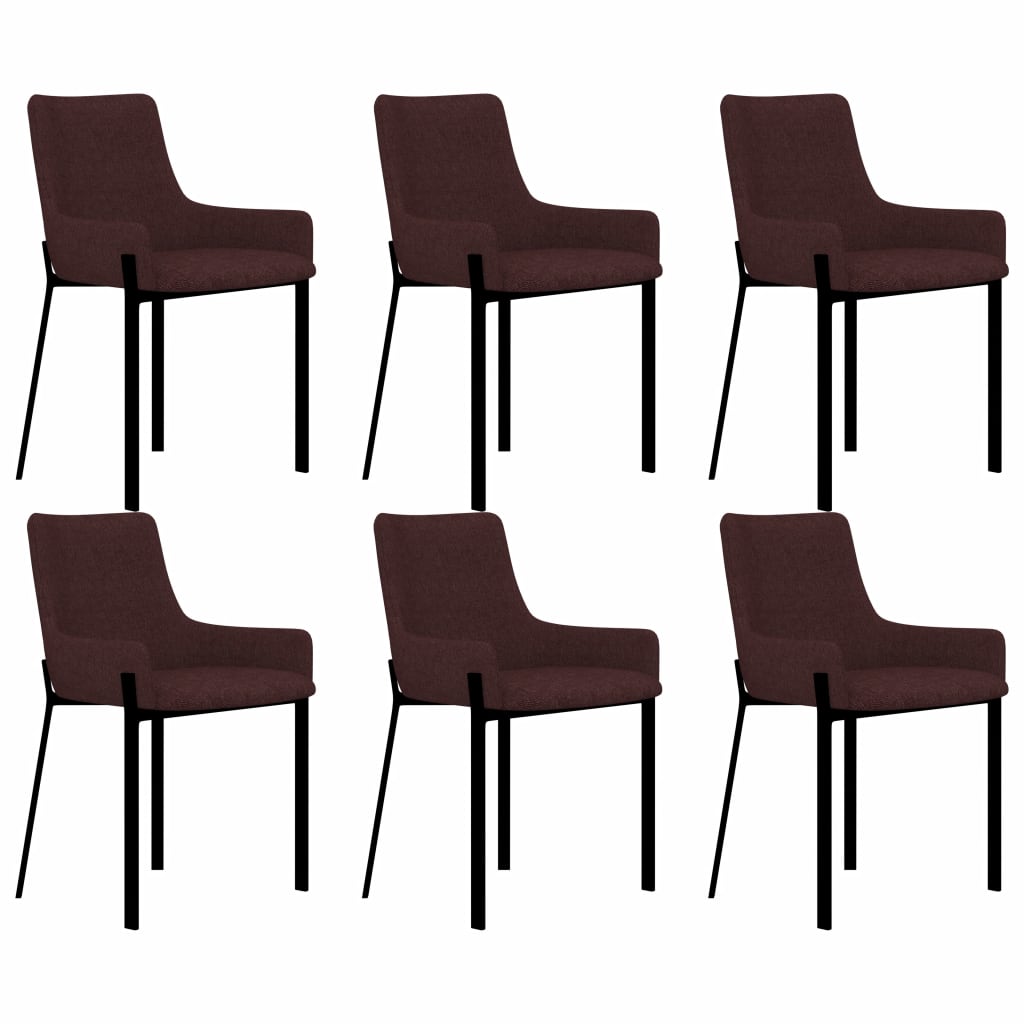 Dining Chairs 6 pcs Wine Fabric