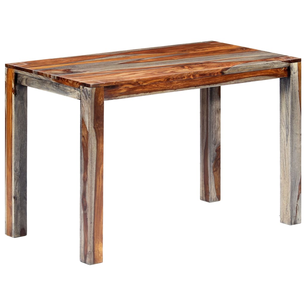 Dining Table Grey 118x60x76 cm Solid Sheesham Wood