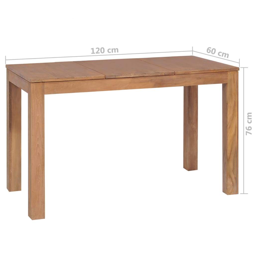 Dining Table Solid Teak Wood with Natural Finish 120x60x76 cm