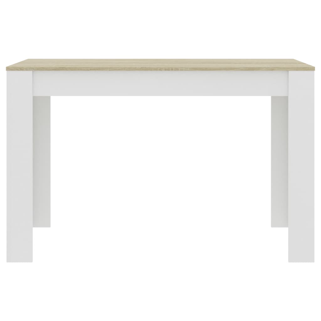 Dining Table White and Sonoma Oak 120x60x76 cm Chipboard