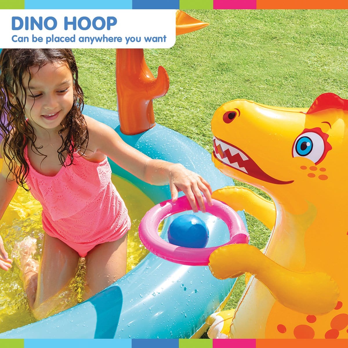 Dinoland Play Centre Inflatable Kids Pool with Slide