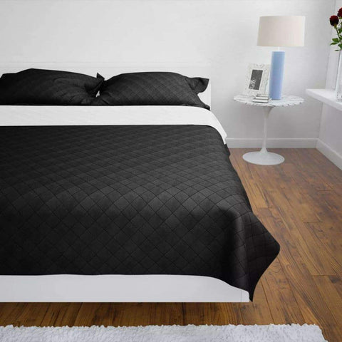 Double-sided Quilted Bedspread (Black/White)