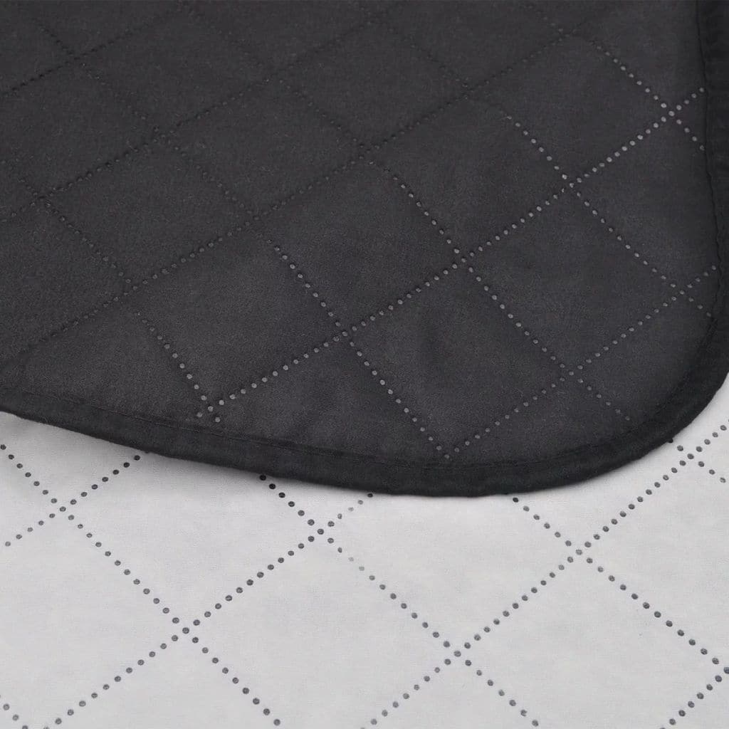 Double-sided Quilted Bedspread Black/White 230 x 260 cm