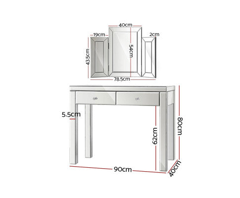 Dressing Table Set With Mirror Mirrored Furniture Dresser